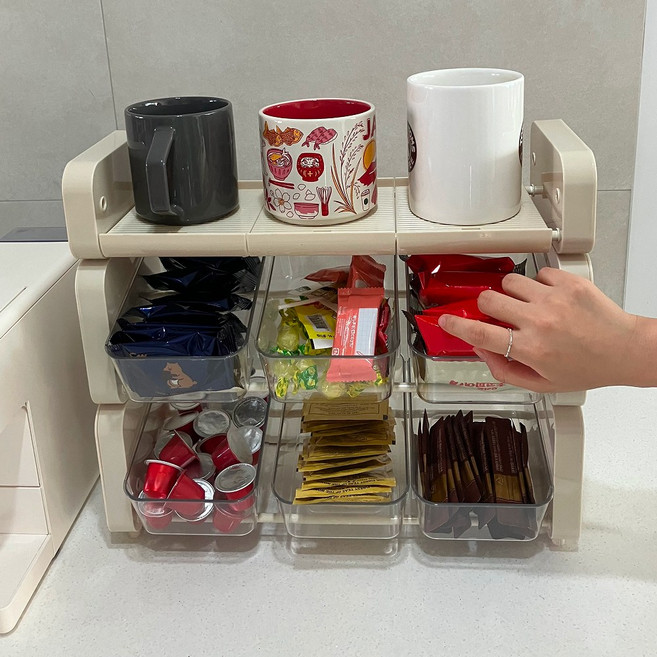 미카앤코 탕비실 수납함, 1개, 화이트