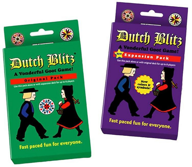Dutch Blitz: 오리지널 및 퍼플 확장 콤보 빠른 진행 카드 게임 모두를 위한 재미 훌륭한 가족 게임 최대 8명의 플레이어와 함께 플레이할 수 있는 팩 결합 만, 오리지널 + 확장판, 1개