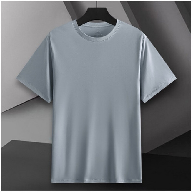 阿堯的店 冰瓷萊卡棉T 涼感上衣 大尺碼上衣, 亮灰,6XL