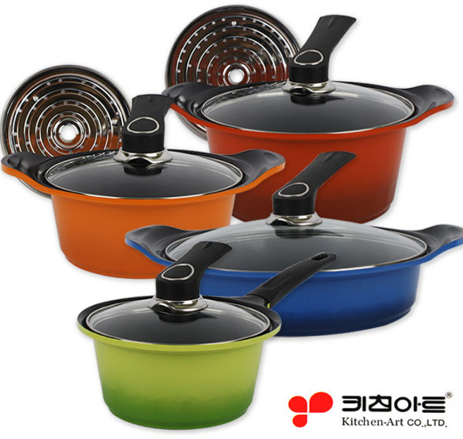 키친아트 세라믹냄비세트 2종 3종 4종 양수 편수 전골 국냄비 손잡이냄비 라면냄비 곰솥 국솥, 4종세트-편수18+20+24+28전골, 1개