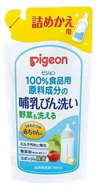 貝親 Pigeon 奶瓶蔬果清潔液 800ml瓶裝/700ml補充包 (洗奶瓶/奶嘴/蔬果), 700ml, 1個