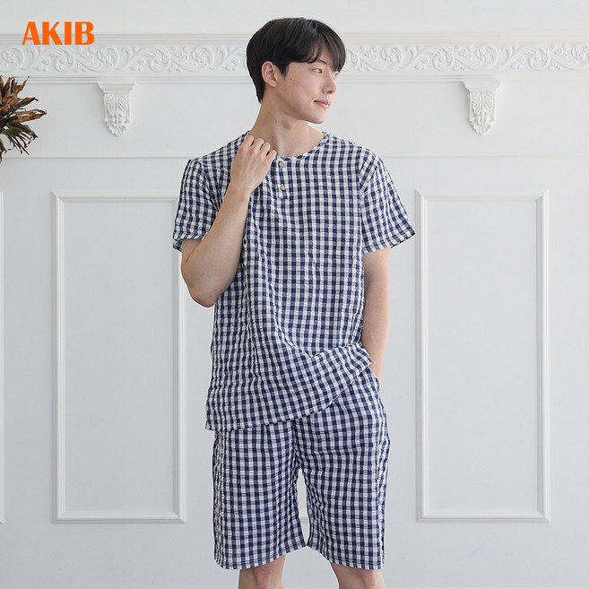 아킵 시어서커 남성 잠옷 상하세트