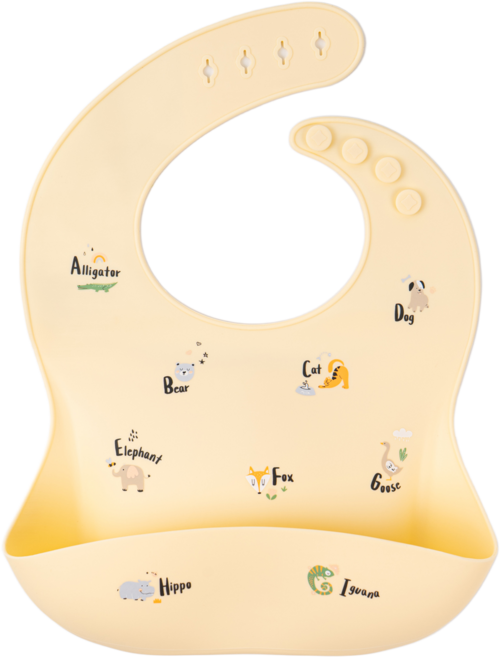 리틀그립 프리미엄 유아 올 실리콘 턱받이, 1개, 1개입, 크림애니멀