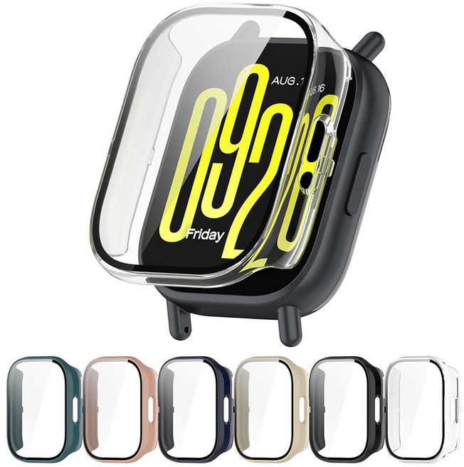 샤오미 레드미 워치5 액티브 케이스 클리어 강화유리 풀커버 Active, 1개, 투명