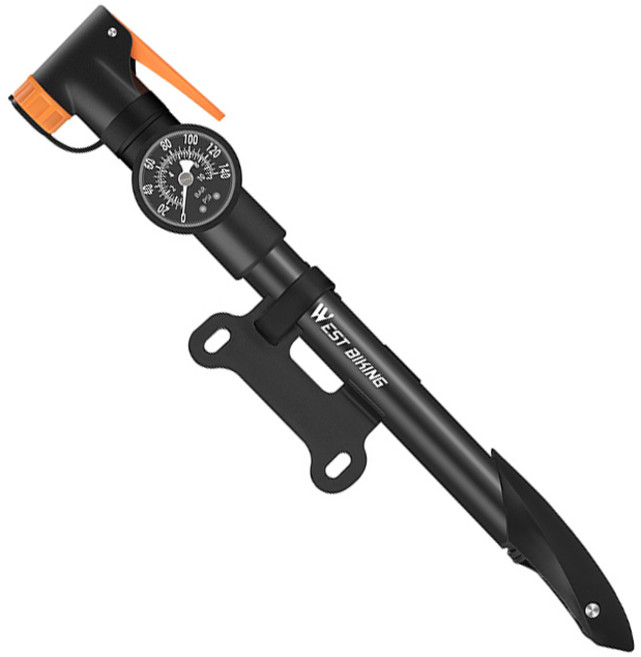 시그니처베이지 웨스트바이킹 자전거 휴대용 펌프 공기주입기 YPZ162, 1개, 블랙 게이지