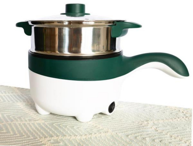 자동차 트럭용 전기 1인 다기능 쿠커 냄비 12V 24V, Green 2L_24V - 180W, 1개