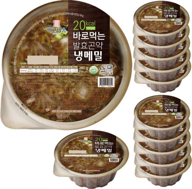 국물까지 다먹어도 79kcal 바로먹는 발효곤약 냉메밀, 12개, 350g