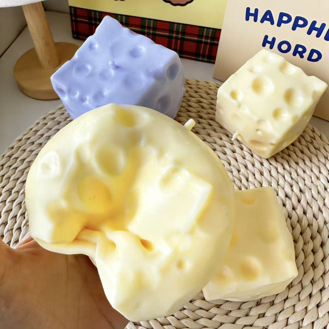 7CM 치즈 덩어리 말랑이 스퀴시 스트레스해소장난감 TPR 슬라임 장난감(부드러운 밀가루를 충전재로 사용 스트레스 해소 필수품), 노란색 7cm, 1개