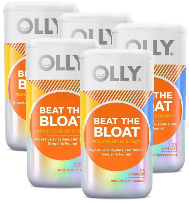 올리 비트 더 블로트 다이제스트 엔자임 단델리온 진저 펜넬 캡슐 OLLY Beat the Bloat, 5개, 25정 - 쿠팡