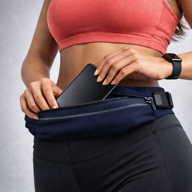 컴윗미 러닝벨트 플립 운동 벨트, 네이비, 1개