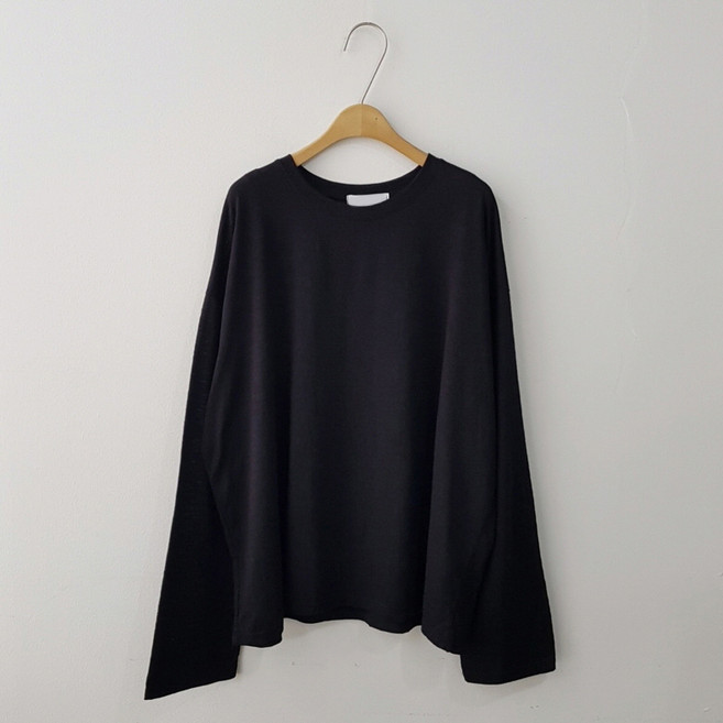 상상그이상 여성용 국내제작 코지 슬럽 박스 긴팔 티셔츠 간절기룩 파스텔 컬러구성 어디에나 가볍게 입기좋은 체형커버 루즈한 롱티셔츠