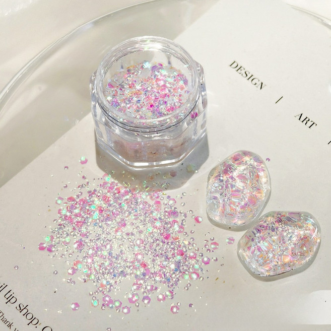 키라데이 오로라 크리스탈 글리터 파츠, 1개, 로즈오로라