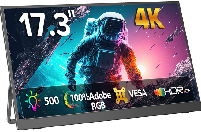 에비크 4K UHD DEX 포터블 100%AdobeRGB HDR 휴대용 모니터, 43.94cm, 노터치