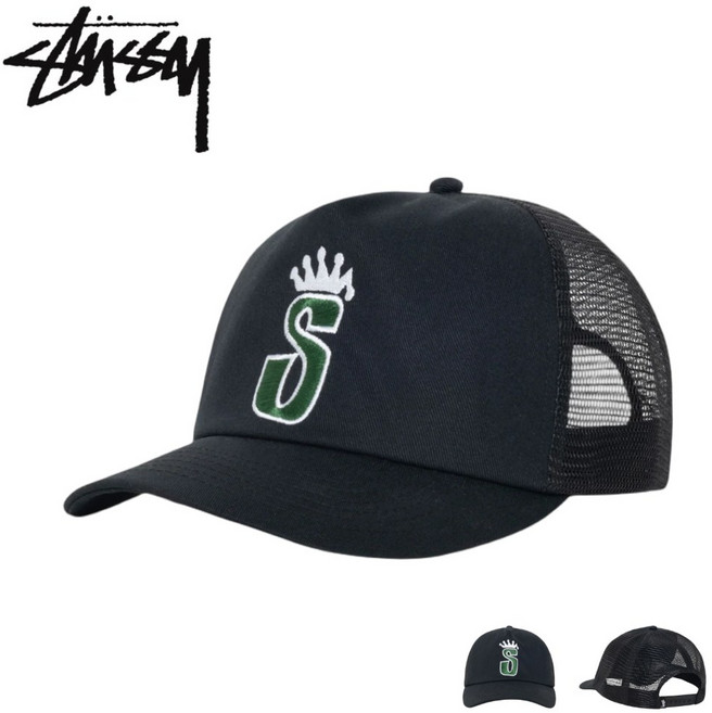 스투시 모자 S 크라운 트러커 STUSSY 스냅백 쉐도우블랙