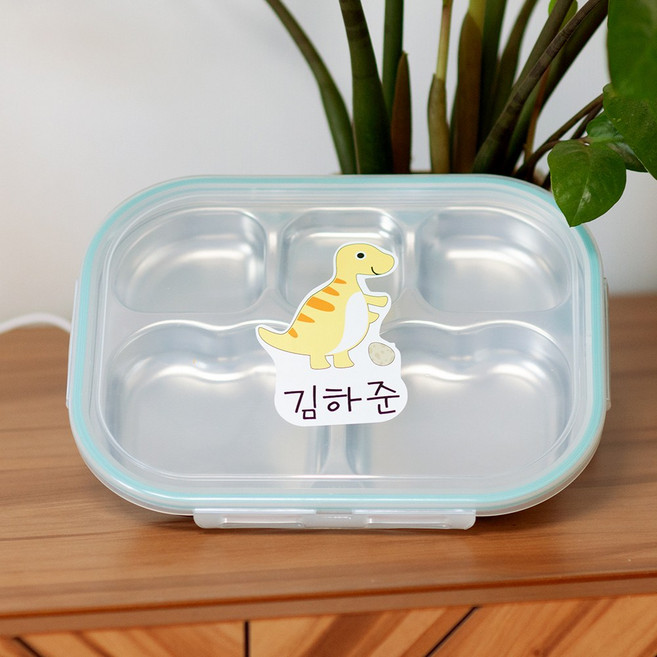 방수네임스티커 투명 화이트 식판 도시락 이름표 수저, 701. 공룡친구들 스페셜세트