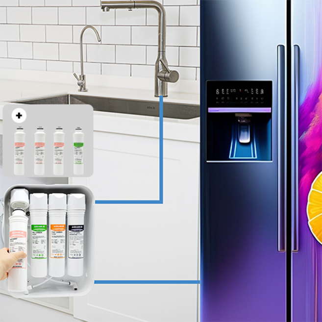 LG 정수기 냉장고 J823MB35 언더싱크 외부 보조 필터, 언더싱크외부필터1년세트(J823MB35)