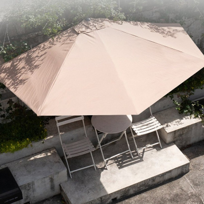하프 파라솔 카페 정원 베란다 벽면 어닝 반쪽 그늘막, 하프단품 베이지, 하프단품 베이지