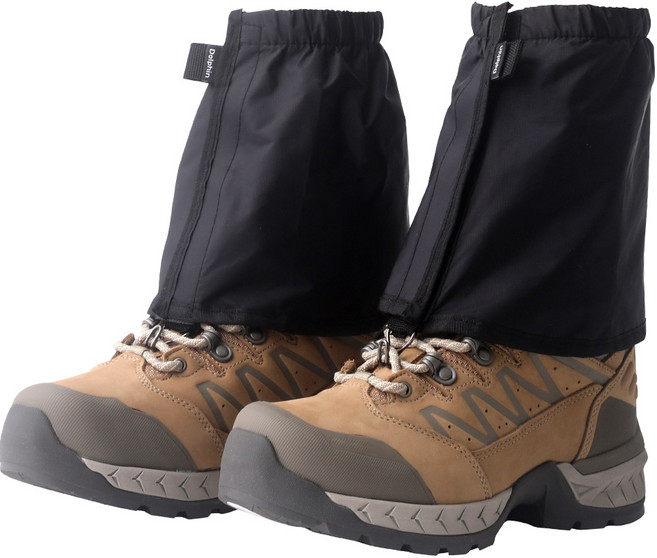 돌핀 숏 스패츠 등산 방수 방설 발목 보호대, 블랙