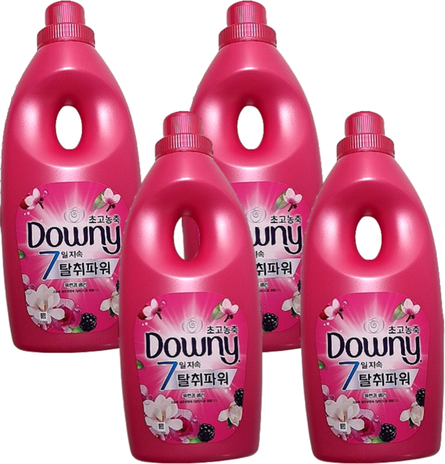 다우니 탈취파워 목련과 베리 초고농축 섬유유연제 본품, 1L, 4개