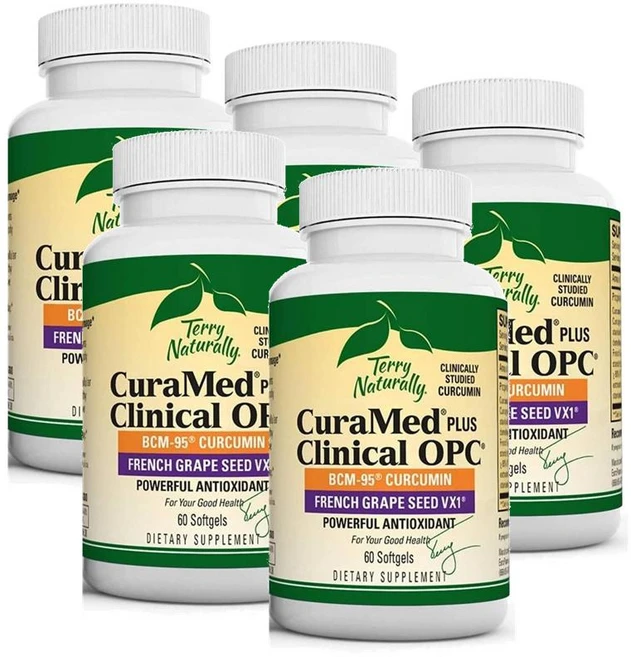 테리 내추럴리 큐라메드 플러스 클리니컬 OPC 소프트젤 Terry Naturally CuraMed Plus Clinical OPC, 5개, 60정 - 쿠팡