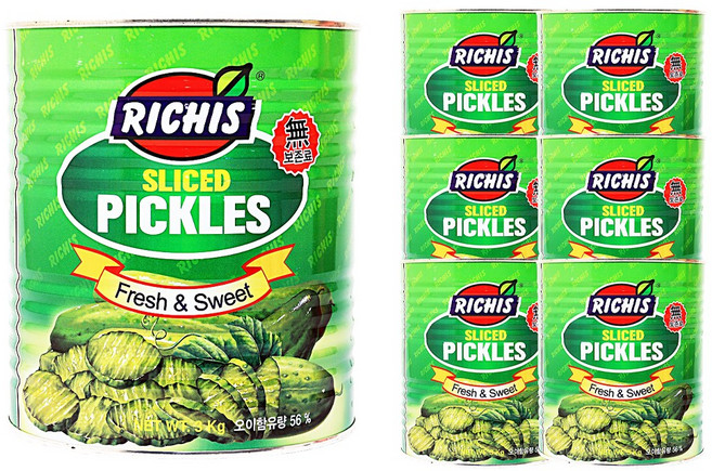 (주)동서 리치스 슬라이스 오이피클, 6개, 3kg