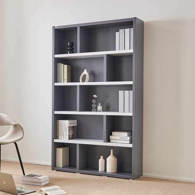 동서가구 피츠 엘 36T 1200 B타입 5단 책장 책꽂이 수납장 DF918067, 그레이화이트