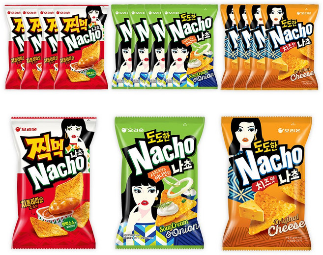 오리온 찍먹 나쵸 치폴레마요 84g 4개 + 도도한나쵸 사워크림 어니언맛 92g 4개 + 도도한나쵸 치즈맛 92g 4개 (총 12개)