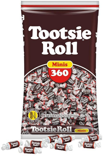 Tootsie Roll Chocolatey Twist Midgees 재밀봉 가능한 스탠드업 백 땅콩 프리 글루텐 프리 오리지널 미니 미지 2.2kg(76온스) 할로윈 페, 38.8 Ounce (Pack of 1), 1, 2.2kg