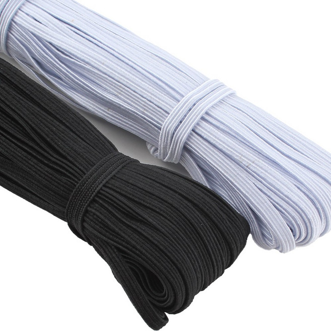 고탄력 납작 바지 고무밴드 허리 고무줄 4mm-55m, 1개, 블랙