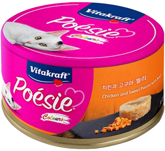 비타크래프트 포에시 컬러스 치킨과 고구마 젤리 80g, 1개