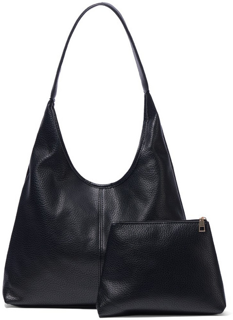 부드러운 레더 숄더백 피노 + 화장품 파우치 가벼운 빅사이즈 무지 에코백