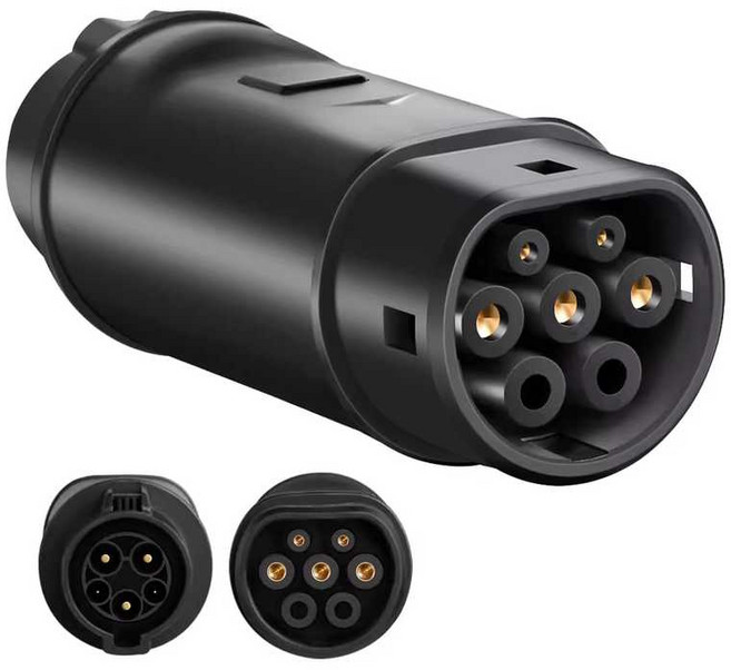 전기차 충전 젠더 J1772 어댑터 변환 호환 소켓 자동차, 1개, Type2 to J1772