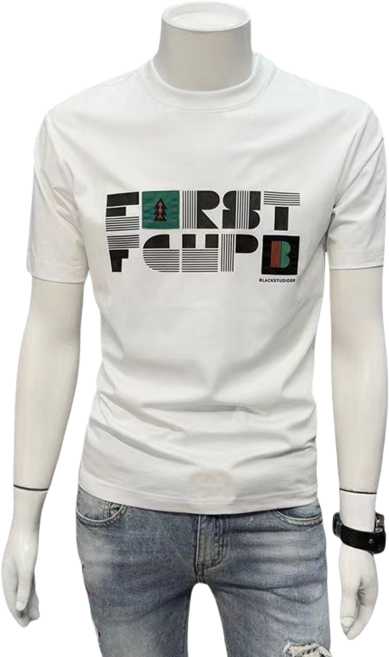 십전십미 남자 반팔티 캐주얼 라운드 여름 슬림핏 프린트 티셔츠