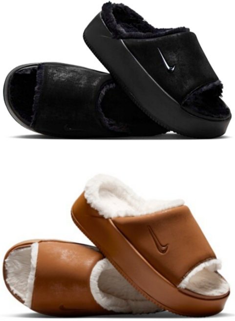 나이키 캄 엘리베이션 퍼 슬라이드 겨울 슬리퍼