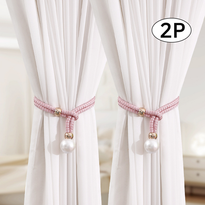 뉴에잇 커튼 클립 타이백 2p, 1개, 핑크