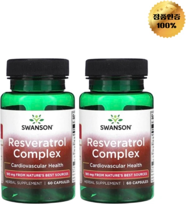 1+1 스완슨 레스베라트롤 복합체 캡슐 60정, 2개 - 쿠팡