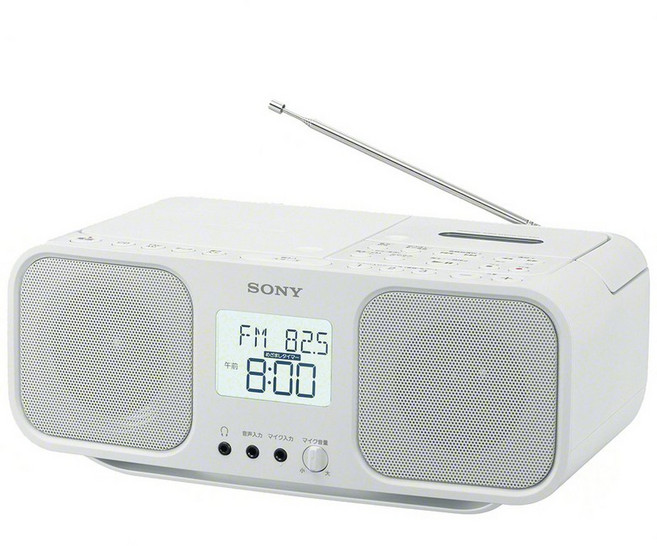 소니 CD 라디오 카세트 레코더 CFD-S401 : FMAM와이드 FM 대응 대형 액정가라오케 기능 탑재 구동 가능 화이트 CFD-S401 W