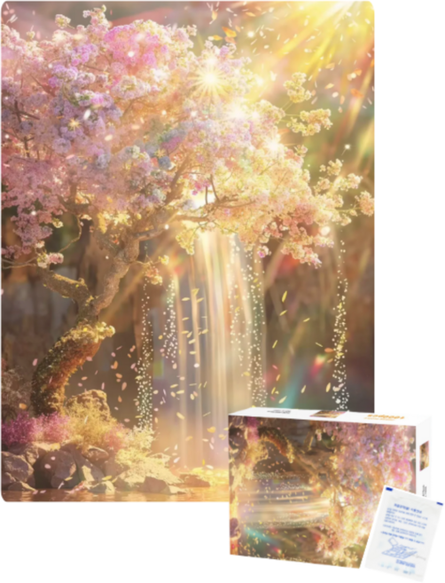 직소퍼즐 지브리 귀멸의칼날 짱구 풍경모음 1000피스, 1개, 봄이 머무는 숲