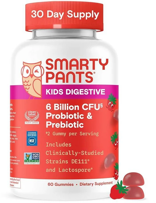 스마티팬츠 프로바이오틱 40억 CFU 딸기맛 구미 60정 [호환] - 쿠팡