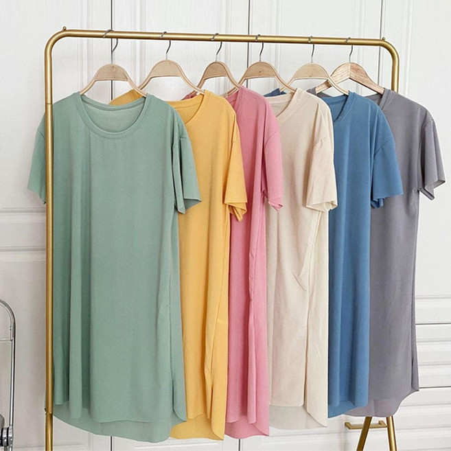 여름 쿨 플리츠 찰랑 5부 반팔 원피스 집에서입는옷