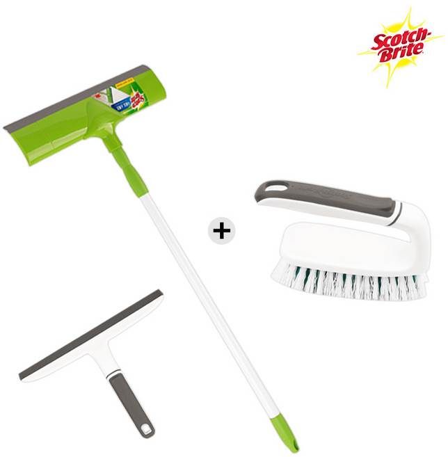 3M 다용도스퀴즈＋유리닦이＋다용도 브러쉬헤드 3종 SET, 다용도스퀴즈+유리닦이+다용도브러쉬헤드 3종 SET, 1개