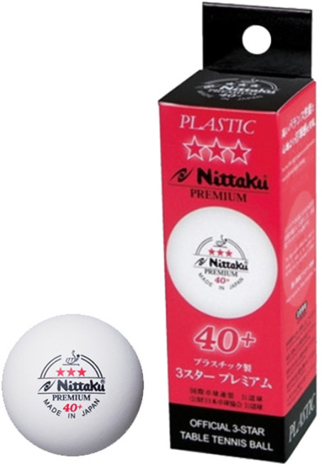 닛타쿠-니타쿠 탁구공 프리미엄 3스타 시합구 ABS 경기용, mixed colors, 3개입, 1개