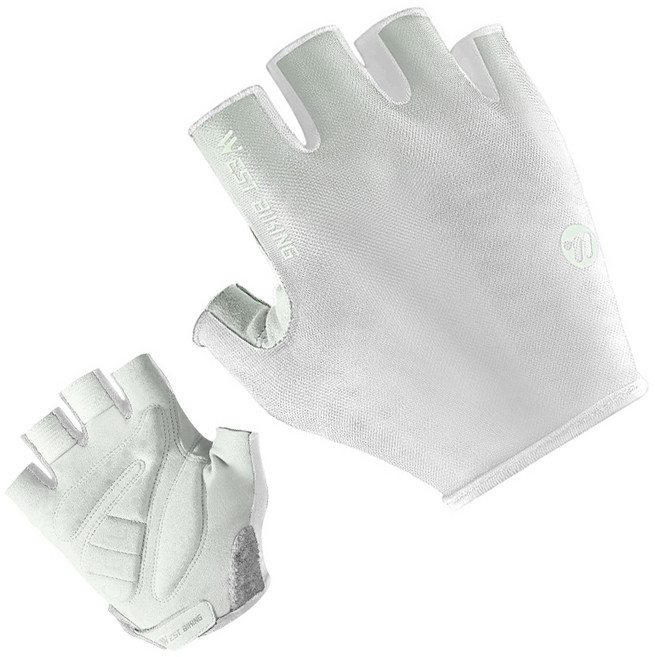 시그니처베이지 자전거 라이딩 반장갑 YPZ264, 화이트, 1세트