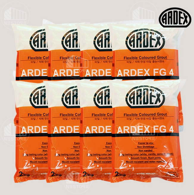 아덱스 FG4 프리미엄 욕실 주방 타일 고탄성 칼라 줄눈 시멘트 고운 가루 메지 파우더 백시멘트 #200 화이트(백색), 8개