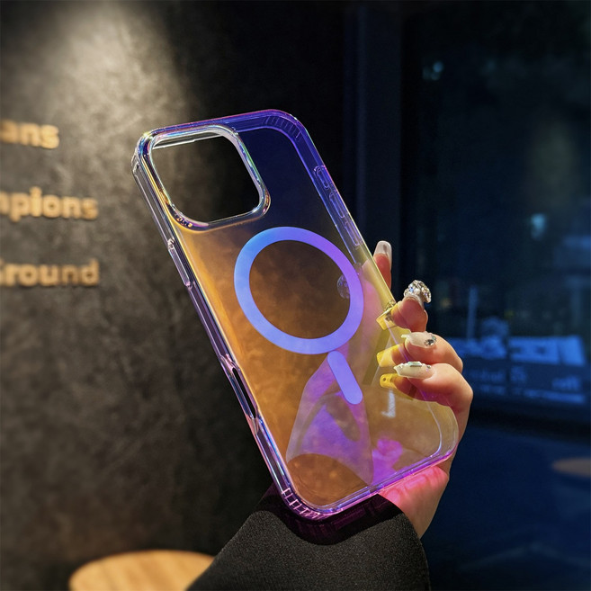 시선레드 아이폰 맥세이프 홀로그램 투명 컬러변화 케이스