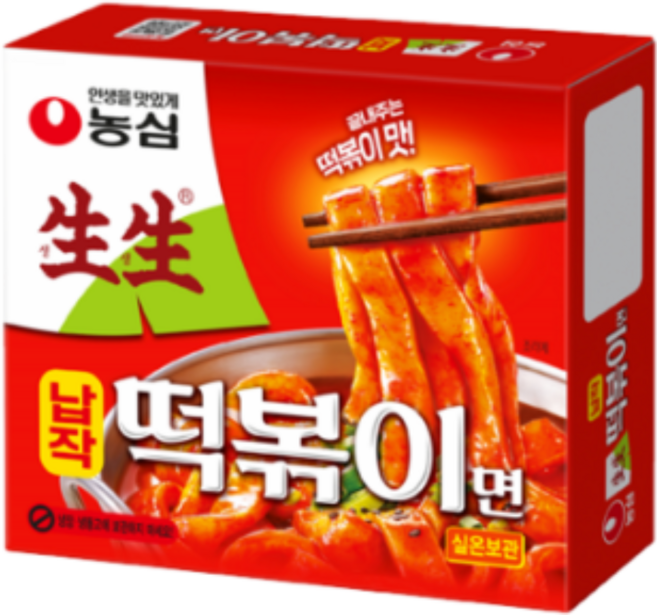 농심 생생 납작 떡볶이면, 258g, 6개