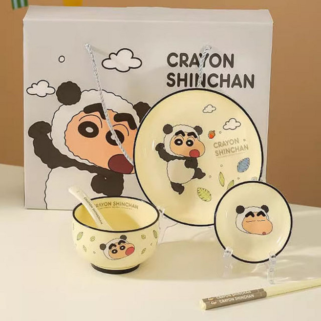 짱구 세라믹 식기 1인용 세트, 고양이 짱구