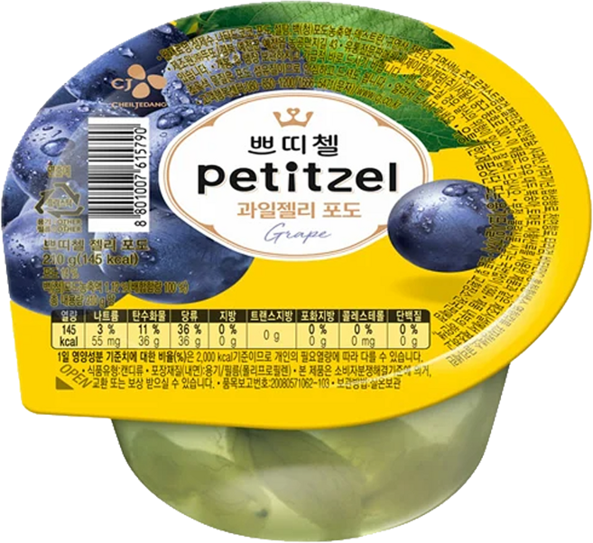 쁘띠첼 과일젤리 포도, 210g, 1개