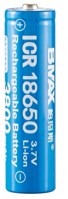 BMAX 18650 充電鋰電池 5200mAh, 1個, 柏瑪斯（3800mAh）,凸頭, 1個裝