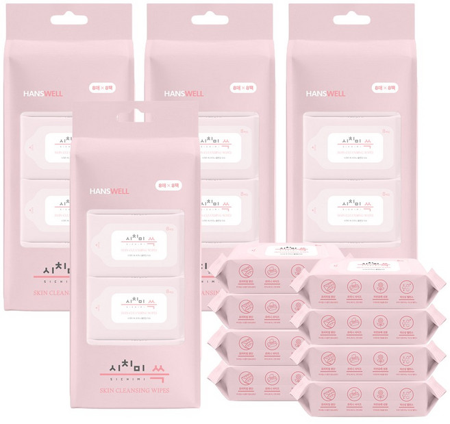 시치미 쓱 초미니 노워시 클렌징 티슈 8p, 20g, 40개